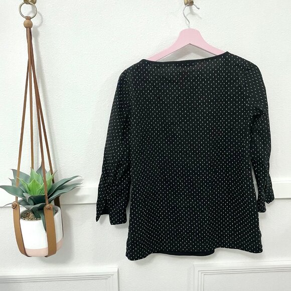 Lafayette 148 NY Caddie Blouse Black Multi Shirt Size 2 - Picture 6 of 6